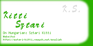 kitti sztari business card
